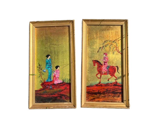 Paire de cadres dorés Michel Zeller