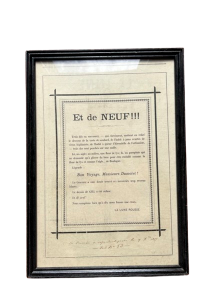 Texte satirique encadré « Et de Neuf !!! » — La Lune Rousse, fin XIXe
